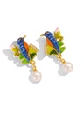 Imitation Green Stone Retro Vintage Stud Earrings
