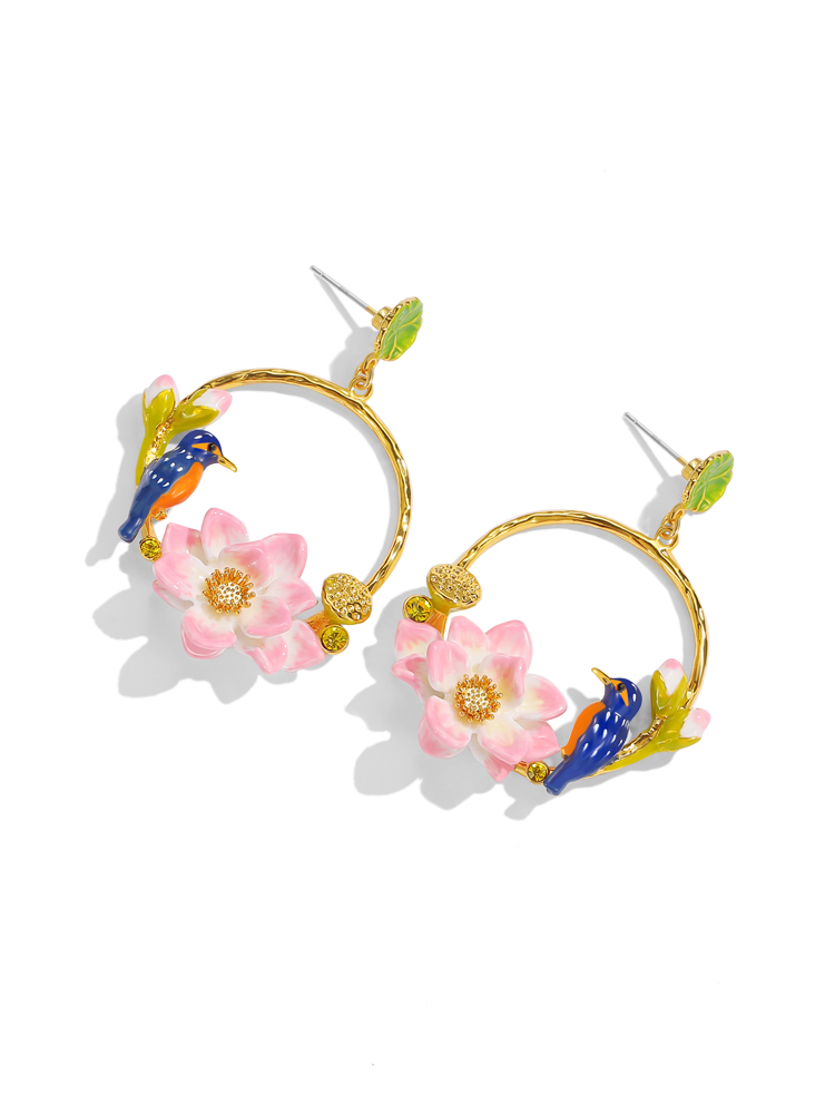 Inlaid Zircon Enamel Vitange Retro Brooch Jewelry