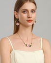 Bird And Lotus Enamel Hoop Stud Earrings Handmade Jewelry Gift3