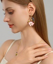 Kingfisher Bird And Lotus Enamel Hoop Stud Dangle Earrings Handmade Jewelry Gift3