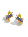 Kingfisher Bird And Pearl Enamel Stud Earrings Handmade Jewelry Gift1