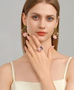 Inlaid Zircon Vintage Retro Stud Earrings