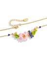 Kingfisher Bird And Lotus Branch Enamel Pendant Necklace Handmade Jewelry Gift1