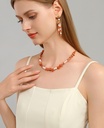 Stone With Pearl Strand Necklace Handmade Jewelry Gift2