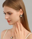 Bird And Flower Enamel Stud Earrings Handmade Jewelry Gift4