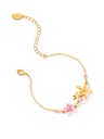 Flower Blossom Branch Enamel Thin Bracelet Handmade Jewelry Gift1