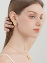 Grape Flower Blossom And Stone Enamel Stud Earrings Handmade Jewelry Gift3