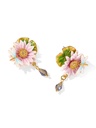 Lotus And Dragonfly Enamel Dangle Stud Earrings Jewelry Gift1