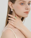 Lotus And Dragonfly Enamel Dangle Stud Earrings Jewelry Gift5