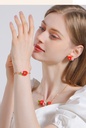 Pink Red Flower Enamel Thin Bracelet Handmade Jewelry Gift3