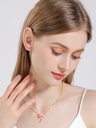 Pink Flower Enanel Stud Earrings Handmade Jewelry Gift2