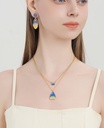 Starry Night Enamel Layered Pendant Necklace Handmade Jewelry Gift2