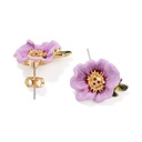 Enamel Flower Earrings Jewelry Stud Earrings