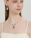Starry Night Enamel Pendant Necklace Handmade Jewelry Gift2