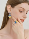 Starry Night Zircon Enamel Dangle Earrings Handmade Jewelry Gift2