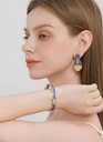 Starry Night Zircon Enamel Dangle Earrings Handmade Jewelry Gift4