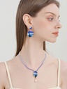 Starry Night Enamel Round Dangle Earrings Handmade Jewelry Gift2