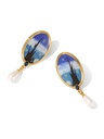 Starry Night Enamel Pearl Dangle Earrings Handmade Jewelry Gift1
