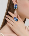 Starry Night Enamel Pearl Dangle Earrings Handmade Jewelry Gift4