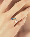 Enamel Glazed Bee Heart-shaped Shell Tassel Inlaid Zircon Hook Earrings