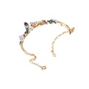 Bird Cherry Blossom Gold Plated Enamel Bracelet