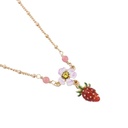 Enamel Glazed Big Eyes Spider Clavicle Chain Necklace 18K Gold Plated