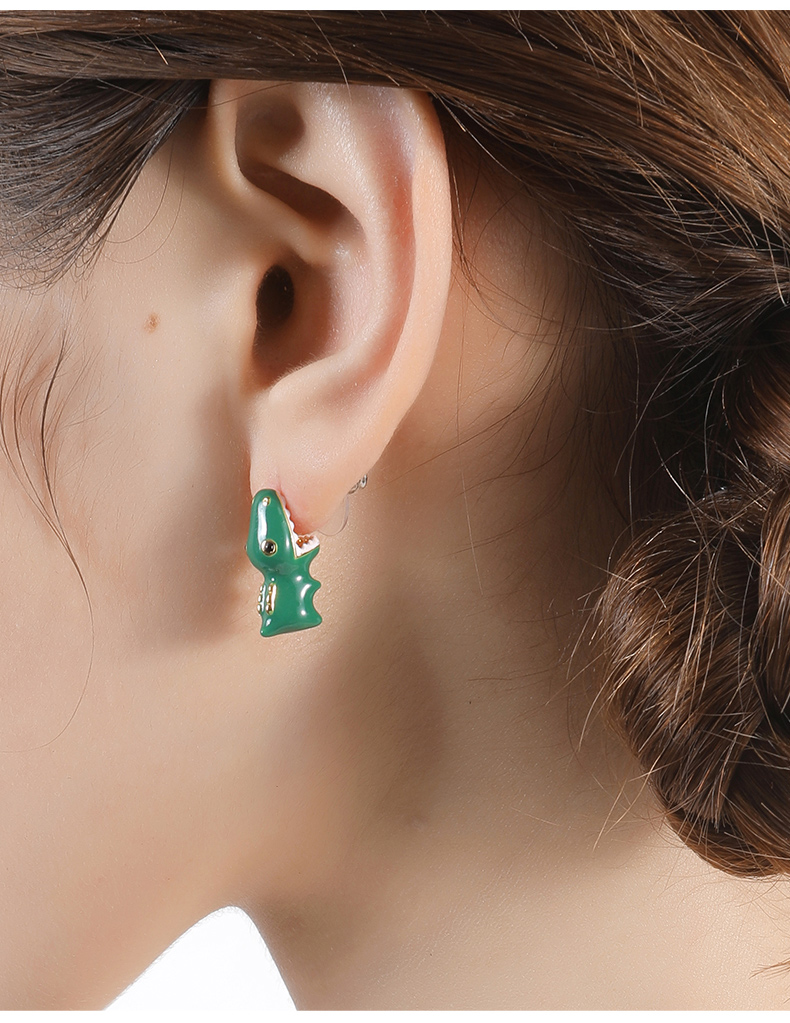 Cute Green Dinosaur Stud Earrings