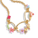 Colorful Flowers Enamel Pendant Necklace1