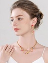Colorful Flowers Enamel Pendant Necklace3