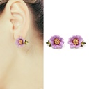 Enamel Flower Earrings Jewelry Stud Earrings