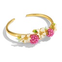 Flower And Raspberry Enamel Bangle Bracelet2