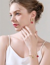Flower And Raspberry Enamel Pearl Srand Bracelet4