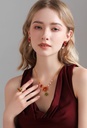 Maple Leaf And Pearl Enamel Pendant Necklace4