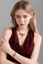 Maple Leaf And Zircon Enamel Pendant Necklace4
