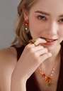 Maple Leaf And Zircon Enamel Adjustable Ring4