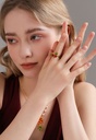 Maple Leaf And Zircon Enamel Adjustable Ring3