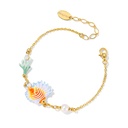 Fish Coral And Pearl Enamel Thin Bracelet2