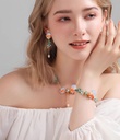 Fish Coral And Pearl Enamel Cuff Bangle Chain Bracelet4