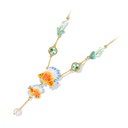 Fish Coral And Pearl Enamel Pendant Necklace2