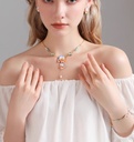 Fish Coral And Pearl Enamel Pendant Necklace4