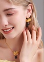 Yellow Flower Cardenia Crystal Drop Enamel Hook Earrings Jewelry Gift5
