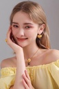 Yellow Flower Cardenia Crystal Drop Enamel Hook Earrings Jewelry Gift4