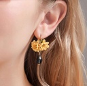 Yellow Flower Cardenia Crystal Drop Enamel Hook Earrings Jewelry Gift3