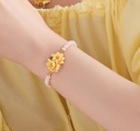 Yellow Flower Cardenia Pearl Enamel Strand BraceletAdjustable Ring Jewelry Gift3