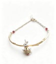 Cute Rabbit Bunny And Stone Enamel Bracelet