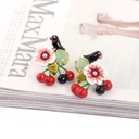 Big-eyed Spider Long Pendant Enamel Glaze Stud Clip Earrings