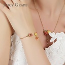 Enamel Glazed Yellow Chick Berry Bracelet 18K Gold Plated