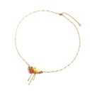 Enamel Glazed Plant Series Raspberry Pine Cone Leaves Flowers Tassel Earrings 18K Gold Plated Copper