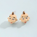 Enamel Glazed Flower Series Gemstone Stud Earrings 925 Silver Needle Gold Plated