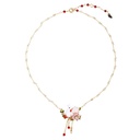 Enamel Glazed Heart Love Inlaid Zircon Bracelet 18K Gold Plated